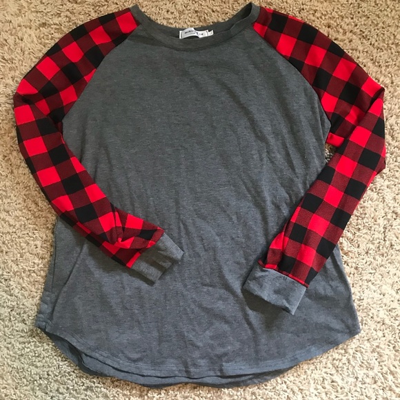 buffalo plaid baseball shirt